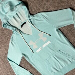 Under Armour Womens XS Pullover Hoodie Light Blue Fleece Athletic Workout‎
